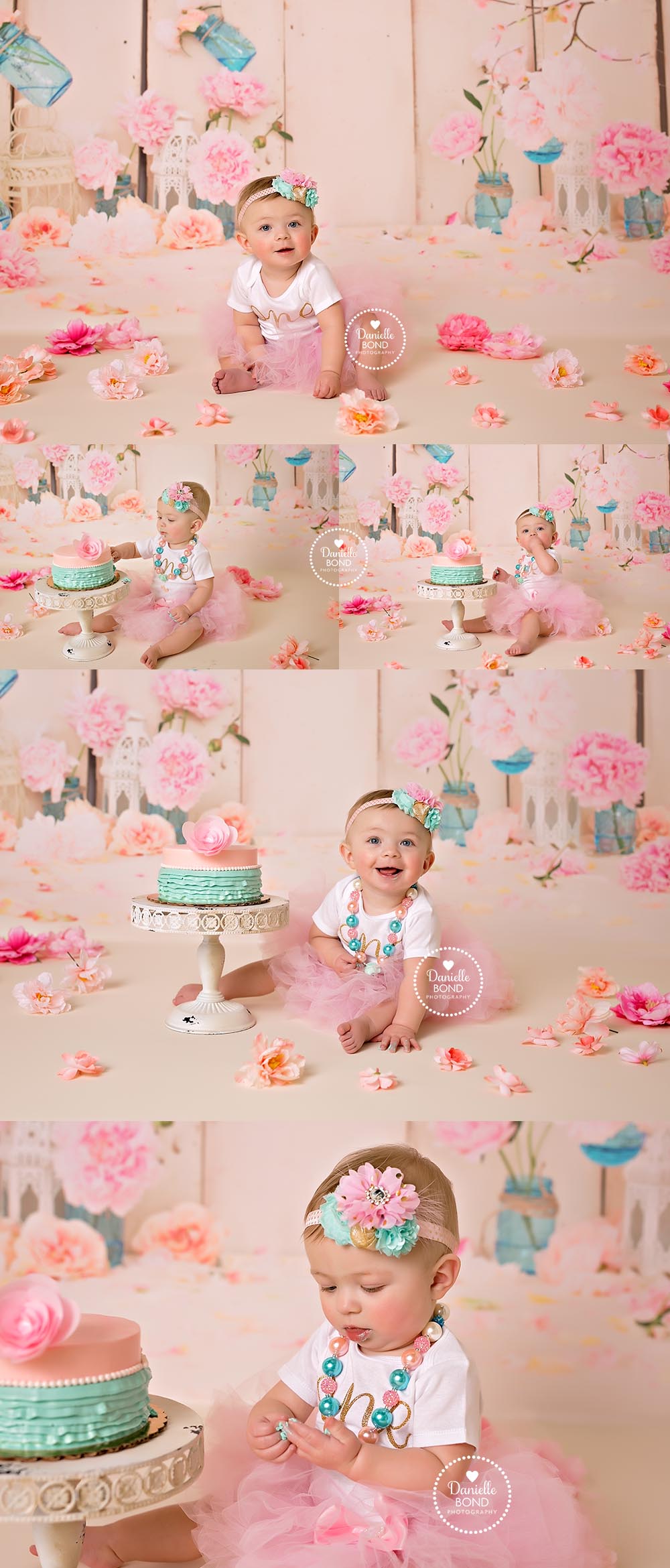 shabby chic cake smash by Denver, CO photographer