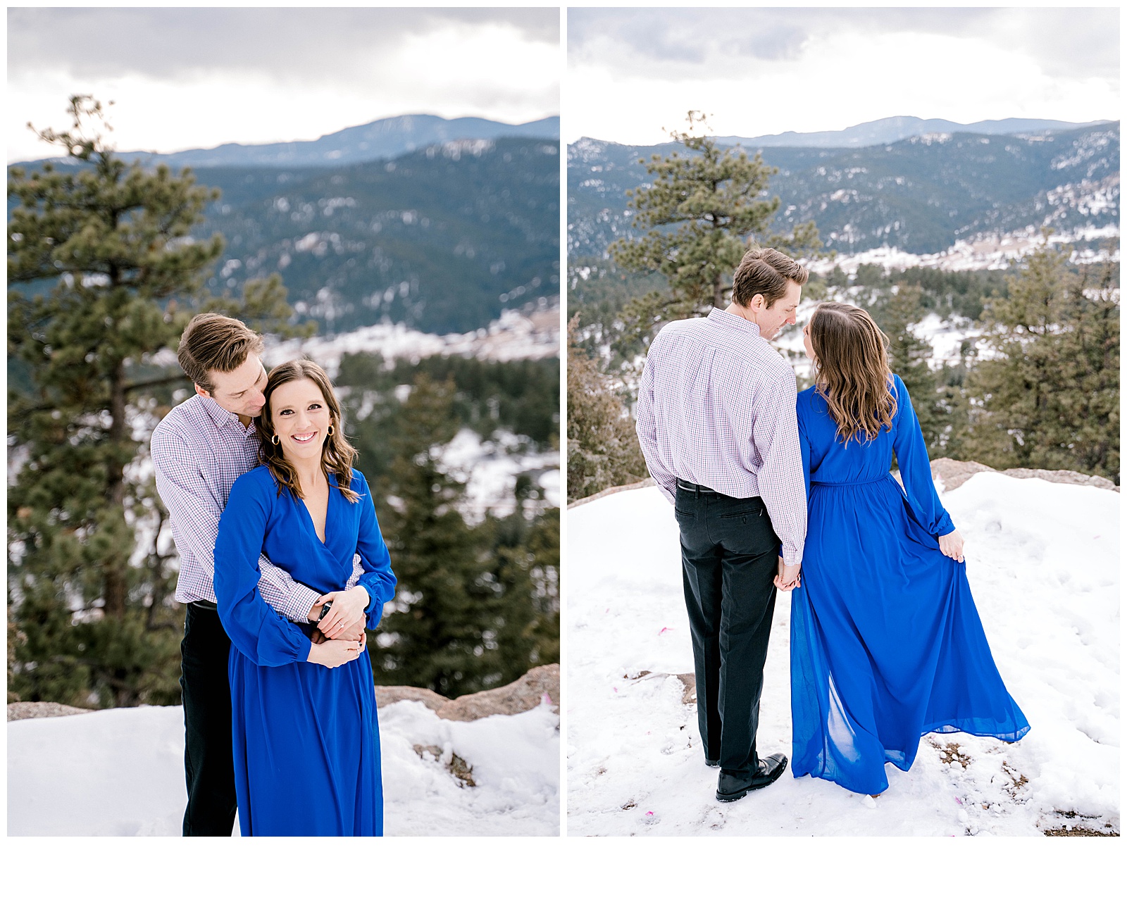 snowy denver engagement photos