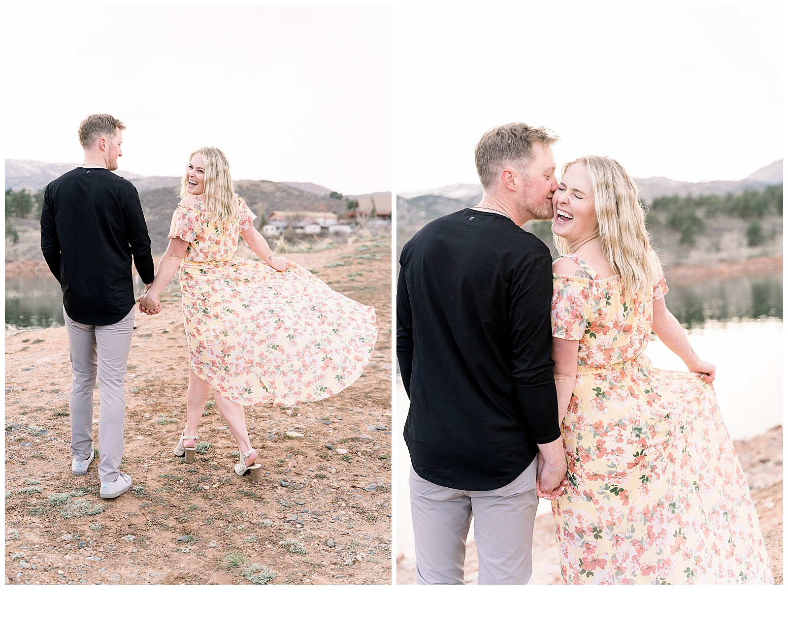 flowy dress at engagement session