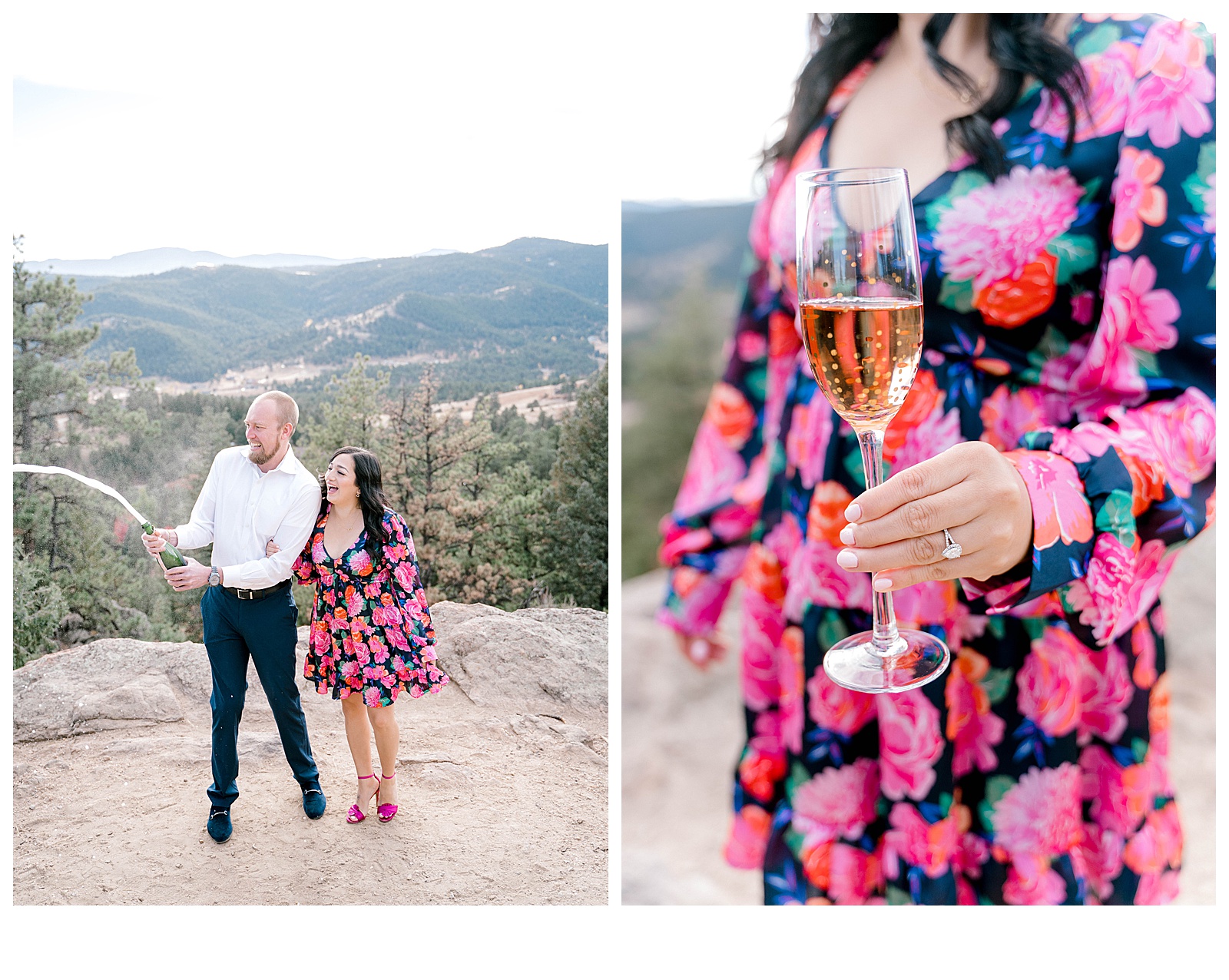 Champagne engagement photos