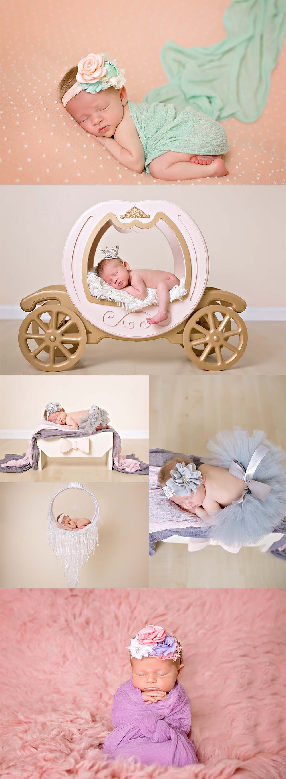 pink and mint newborn girl photos by Denver, CO newborn photographer