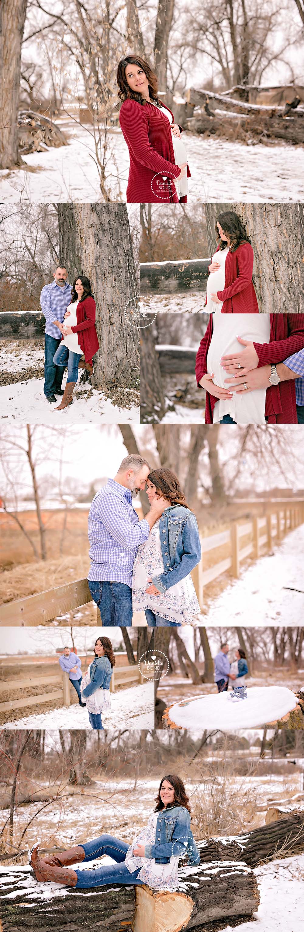 snowy maternity session by Denver, CO photographer