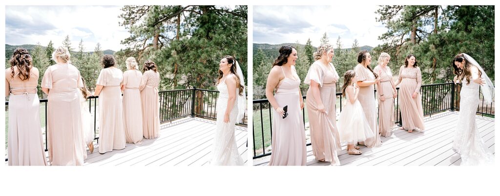colorado wedding-bridesmaids first look