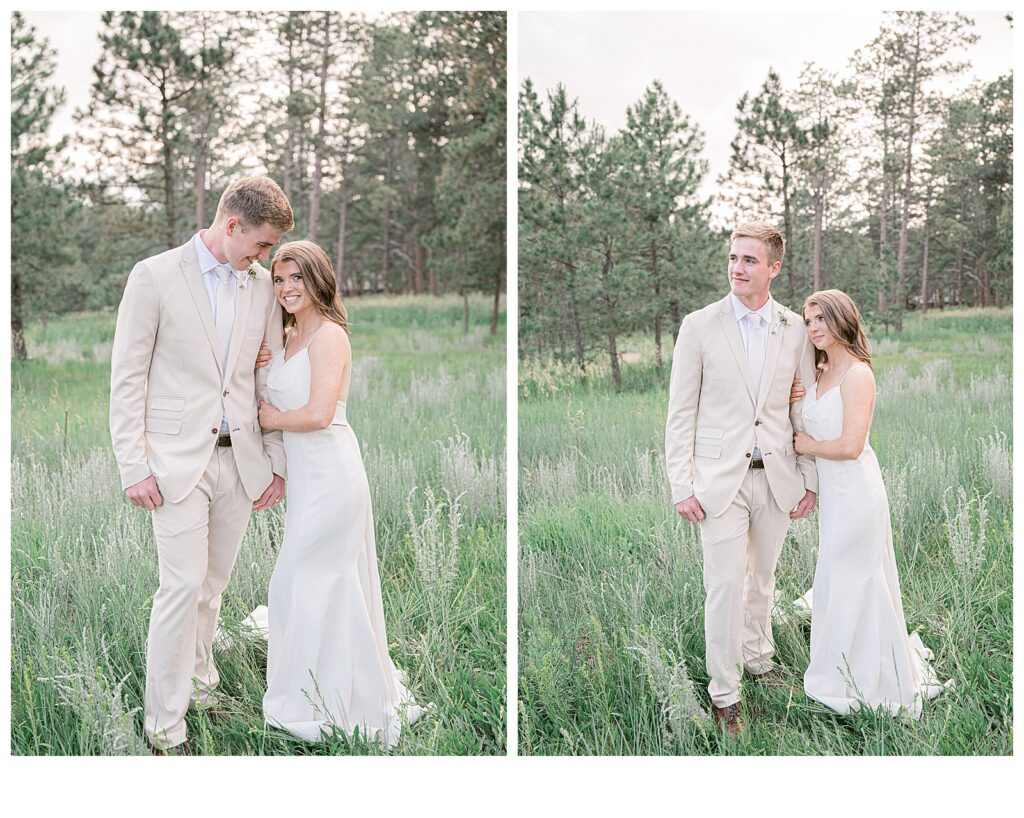 sunset bride and groom photos