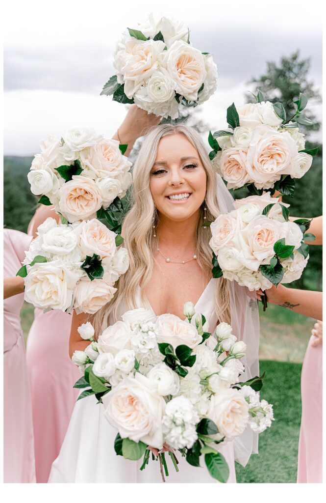 floral filled woodlands colorado bride